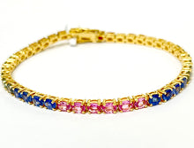 Load image into Gallery viewer, 9.85Ct Multi Sapphire 14Kt Gold Bracelet
