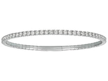 Load image into Gallery viewer, 3Ct Diamond Flexible Bangle Bracelet 14K White and Yellow Gold
