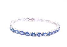 Load image into Gallery viewer, 14Ct Sapphire 14K White Gold Tennis Bracelet
