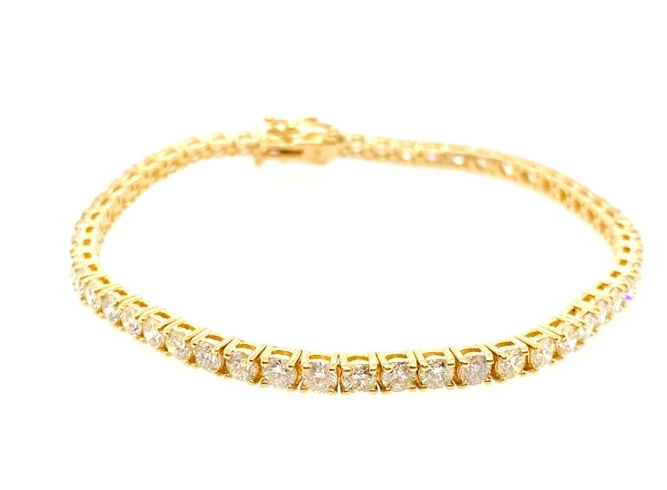 10.1Ct Diamond 14K Tennis Yellow Gold Bracelet