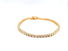 Load image into Gallery viewer, 10.1Ct Diamond 14K Tennis Yellow Gold Bracelet
