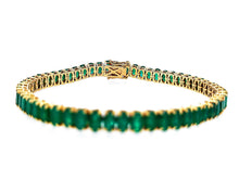 Load image into Gallery viewer, 12.90 Ct oval shaped Emerald bracelet 14K yellow gold
