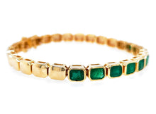 Load image into Gallery viewer, 5.60 Ct bezel set Emerald Bracelet 14K Yellow Gold
