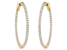 Load image into Gallery viewer, 1.50Ct Diamond 14K Gold 1.25&quot; Round Hoop Earring
