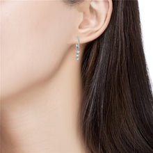 Load image into Gallery viewer, 0.59 Ct. Tw. Diamond Mini Huggies Hoop With Three Diamond Drop 14K Gold Earring

