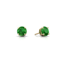 Load image into Gallery viewer, Emerald Solitaire Stud Earring 14k Gold
