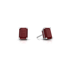 Load image into Gallery viewer, Emerald Cut Ruby Stud Earring 14k Gold
