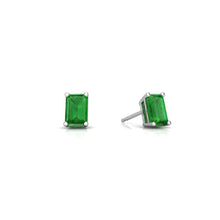 Load image into Gallery viewer, Emerald Cut Emerald Stud Earring 14k Gold
