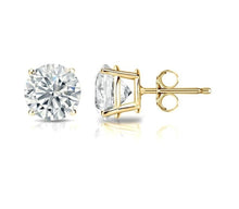 Load image into Gallery viewer, Diamond Stud Earrings in 14k White Gold or Yellow Gold
