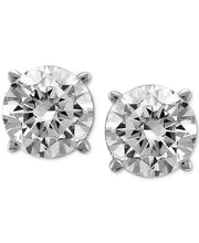 Load image into Gallery viewer, Diamond Stud Earrings in 14k White Gold or Yellow Gold
