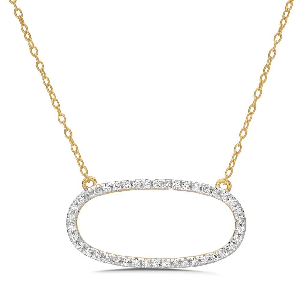 0.30 Ct. Tw. Diamond Oval Necklace 14k Yellow Gold