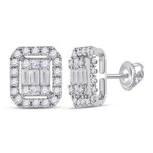 Load image into Gallery viewer, 0.55Ct Baguette Diamond 14K White Gold Earring

