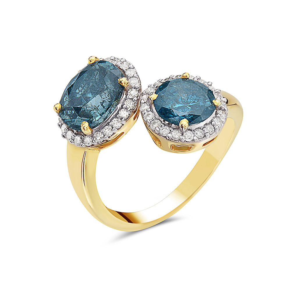 Blue Diamond Opan Ring