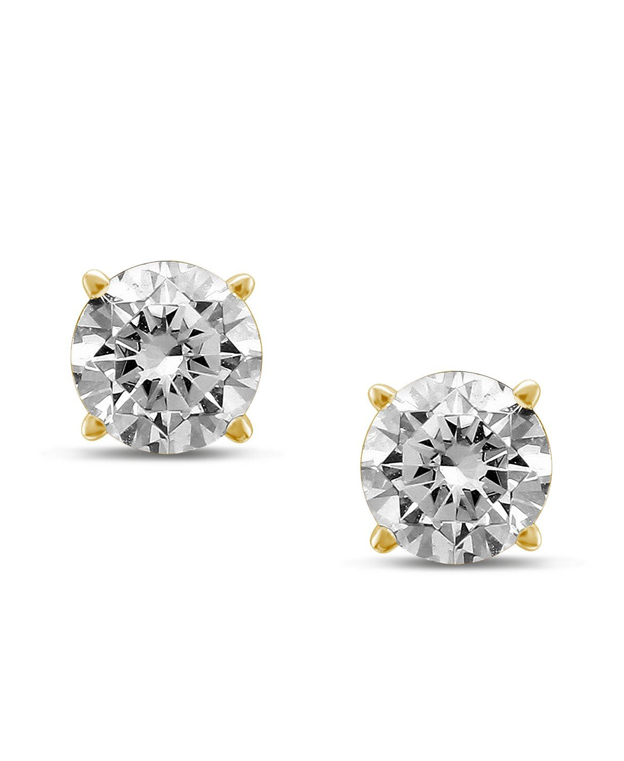 Diamond Stud Earrings in 14k White Gold or Yellow Gold – FC Creations INC