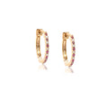 0.06 Ct. Tw. Diamond 0.06 Ct. Tw. Ruby Mini Huggies Hoop 14k Yellow Gold Earring