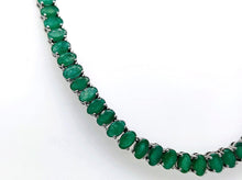 Load image into Gallery viewer, 24 Ct Oval Shaped Emerald Tennis Necklace in 14K gold
