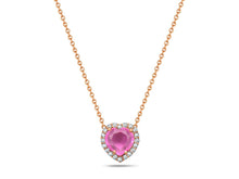 Load image into Gallery viewer, 0.11 Ct Diamonds 0.92 Ct Pink sapphire 14K Gold Necklace
