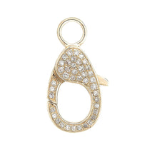 Load image into Gallery viewer, 0.31Ct Diamond Lock With Clip Chain 14K Yellow Gold Necklace
