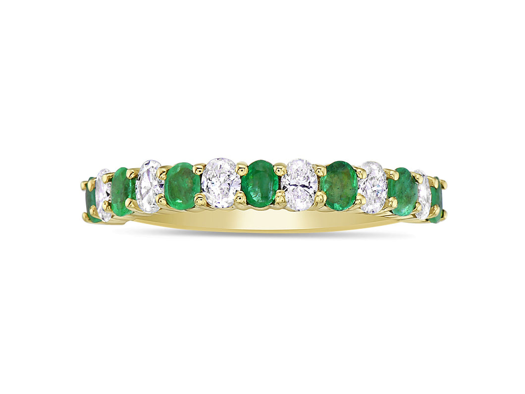 0.6Ct Diamond 0.6Ct Emerald Ring 14K Yellow Gold