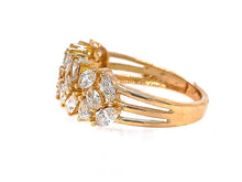 Load image into Gallery viewer, 1.20 Ct Pear and oval Diamonds cluster Ring 18K Gold
