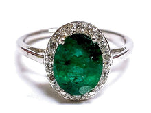 Load image into Gallery viewer, 0.30Ct Diamond 2Ct Oval Emerald Ring 14K Gold
