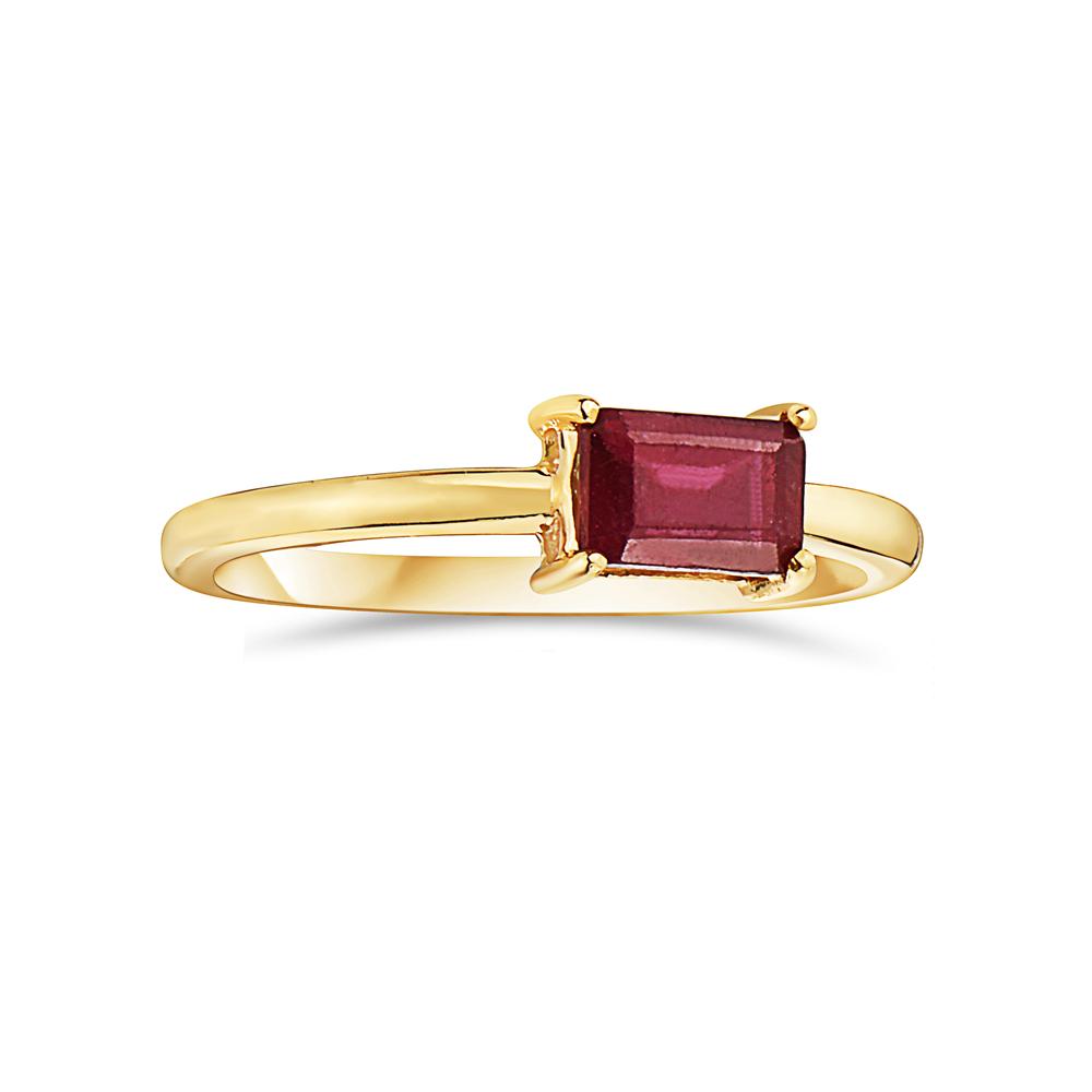 0.86 Ct. Tw. Emerald Cut Ruby Single-Stone 14K Gold Ring