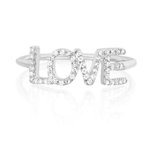Load image into Gallery viewer, 0.25Ct. T.w. Diamond love (Block Letters) ring set in 14k Yellow gold
