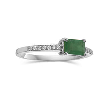 Load image into Gallery viewer, Emerald Cut Emerald With Diamond Ring
