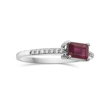 Load image into Gallery viewer, Emerald Cut Ruby With Diamond Ring
