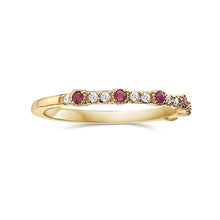Load image into Gallery viewer, Ruby With Diamond Band Ring
