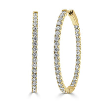 Load image into Gallery viewer, 0.83 Ct. Tw. Diamond In an Out Oval Hoops 14K Gold Earring 30L*25W(mm)
