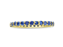 Load image into Gallery viewer, 1.25Ct Blue sapphire Eternity band Ring 14K Yellow Gold
