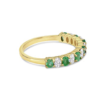 Load image into Gallery viewer, 0.6Ct Diamond 0.6Ct Emerald Ring 14K Yellow Gold
