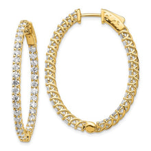 Load image into Gallery viewer, 2.60Ct Diamond 14K Gold Hoop 1&quot; Earring
