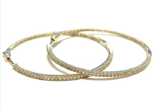 Load image into Gallery viewer, 1.75Ct Diamond Round(1.5&quot;) Inside out Hoop Earring 14K Gold
