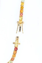 Load image into Gallery viewer, 14.20Ct Multi Sapphire 14K Yellow Gold Tennis Necklace
