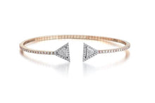 Load image into Gallery viewer, 0.92crt Diamond 14k gold Bangle
