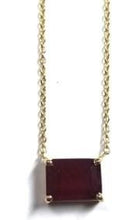 Load image into Gallery viewer, 2.1 Cts Octagon shape Ruby 14Kt Yellow gold Necklace
