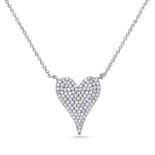 Load image into Gallery viewer, 0.62 Diamond Heart Pendant 14K White Gold Necklace
